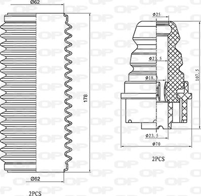 Open Parts DCK5045.04 - Kit de protection contre la poussière, amortisseur cwaw.fr