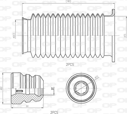 Open Parts DCK5040.04 - Kit de protection contre la poussière, amortisseur cwaw.fr