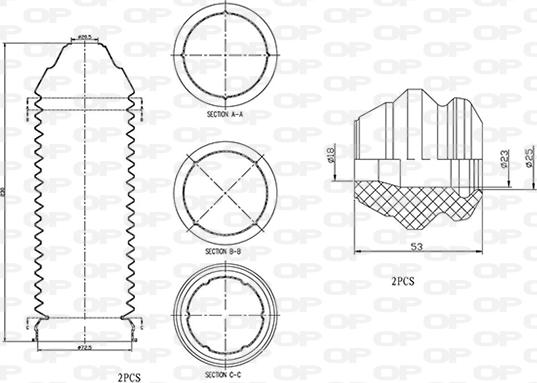 Open Parts DCK5051.04 - Kit de protection contre la poussière, amortisseur cwaw.fr