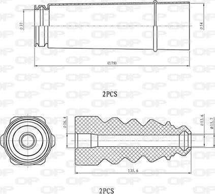 Open Parts DCK5053.04 - Kit de protection contre la poussière, amortisseur cwaw.fr