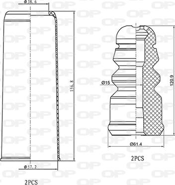 Open Parts DCK5052.04 - Kit de protection contre la poussière, amortisseur cwaw.fr