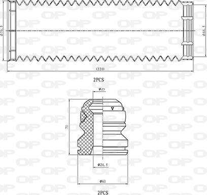 Open Parts DCK5057.04 - Kit de protection contre la poussière, amortisseur cwaw.fr