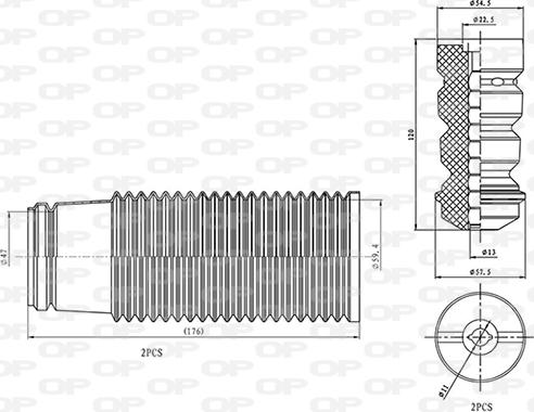 Open Parts DCK5069.04 - Kit de protection contre la poussière, amortisseur cwaw.fr