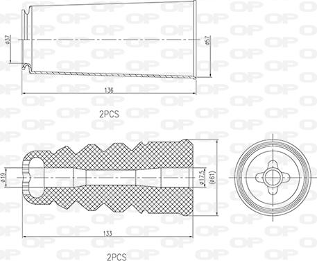 Open Parts DCK5003.04 - Kit de protection contre la poussière, amortisseur cwaw.fr