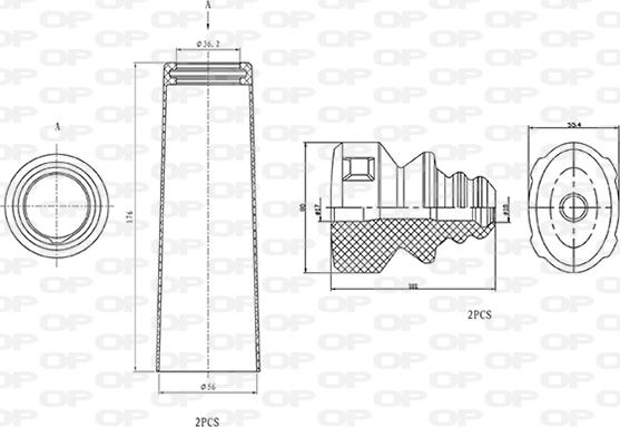 Open Parts DCK5002.04 - Kit de protection contre la poussière, amortisseur cwaw.fr