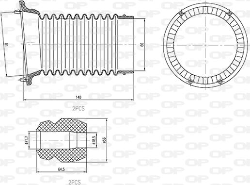 Open Parts DCK5007.04 - Kit de protection contre la poussière, amortisseur cwaw.fr