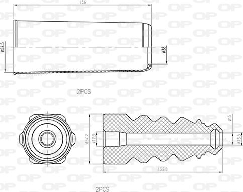 Open Parts DCK5019.04 - Kit de protection contre la poussière, amortisseur cwaw.fr