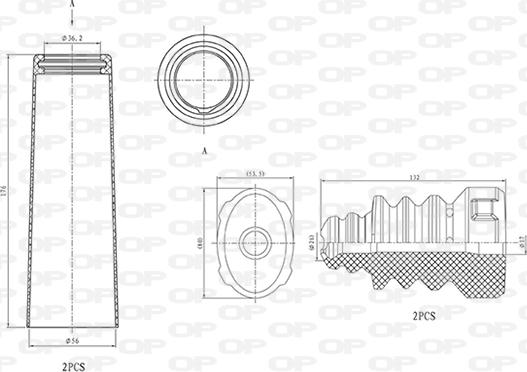 Open Parts DCK5014.04 - Kit de protection contre la poussière, amortisseur cwaw.fr