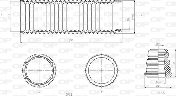 Open Parts DCK5011.04 - Kit de protection contre la poussière, amortisseur cwaw.fr