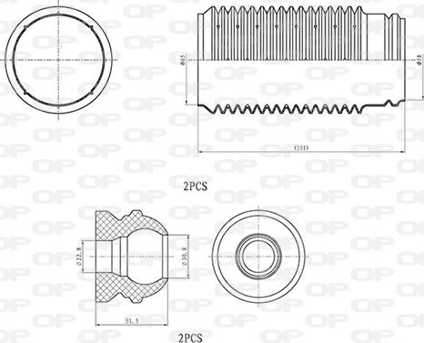 Open Parts DCK5018.04 - Kit de protection contre la poussière, amortisseur cwaw.fr