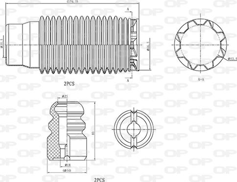 Open Parts DCK5013.04 - Kit de protection contre la poussière, amortisseur cwaw.fr