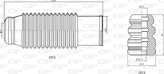 Open Parts DCK5081.04 - Kit de protection contre la poussière, amortisseur cwaw.fr