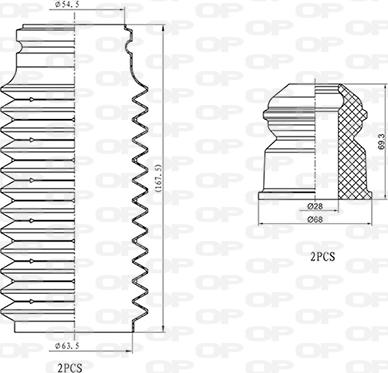 Open Parts DCK5039.04 - Kit de protection contre la poussière, amortisseur cwaw.fr