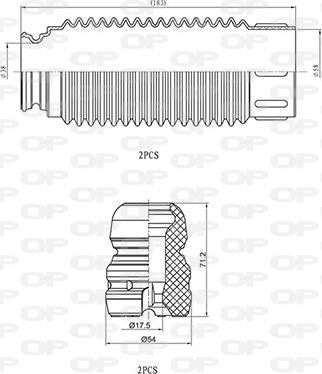 Open Parts DCK5034.04 - Kit de protection contre la poussière, amortisseur cwaw.fr