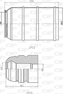 Open Parts DCK5036.04 - Kit de protection contre la poussière, amortisseur cwaw.fr