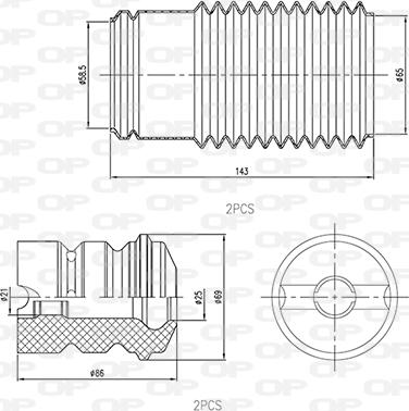 Open Parts DCK5030.04 - Kit de protection contre la poussière, amortisseur cwaw.fr