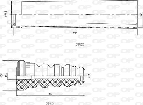 Open Parts DCK5038.04 - Kit de protection contre la poussière, amortisseur cwaw.fr