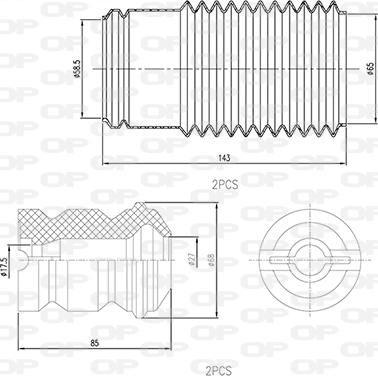 Open Parts DCK5029.04 - Kit de protection contre la poussière, amortisseur cwaw.fr