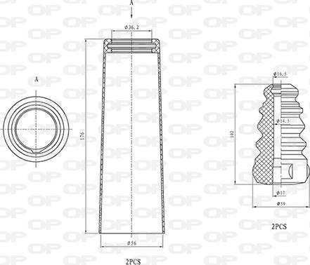 Open Parts DCK5021.04 - Kit de protection contre la poussière, amortisseur cwaw.fr