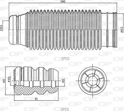 Open Parts DCK5023.04 - Kit de protection contre la poussière, amortisseur cwaw.fr