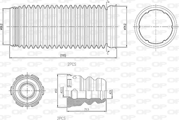 Open Parts DCK5022.04 - Kit de protection contre la poussière, amortisseur cwaw.fr