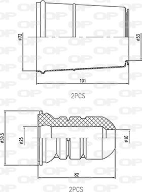 Open Parts DCK5074.04 - Kit de protection contre la poussière, amortisseur cwaw.fr