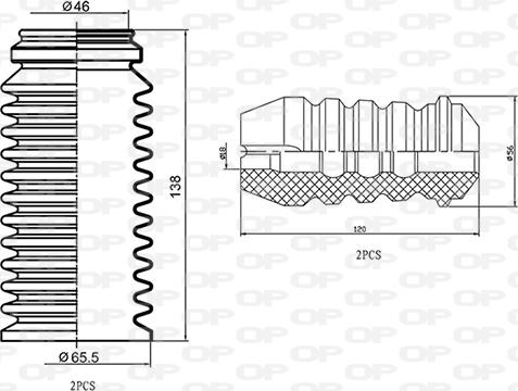 Open Parts DCK5070.04 - Kit de protection contre la poussière, amortisseur cwaw.fr