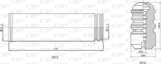 Open Parts DCK5071.04 - Kit de protection contre la poussière, amortisseur cwaw.fr