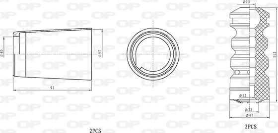 Open Parts DCK5078.04 - Kit de protection contre la poussière, amortisseur cwaw.fr