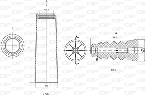 Open Parts DCK5073.04 - Kit de protection contre la poussière, amortisseur cwaw.fr