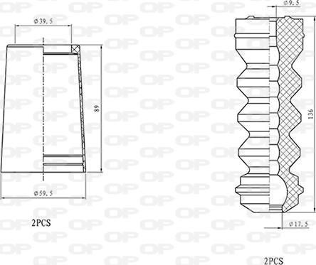 Open Parts DCK5077.04 - Kit de protection contre la poussière, amortisseur cwaw.fr