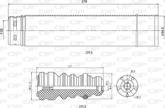 Open Parts DCK5100.04 - Kit de protection contre la poussière, amortisseur cwaw.fr