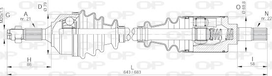 Open Parts DRS6160.00 - Arbre de transmission cwaw.fr