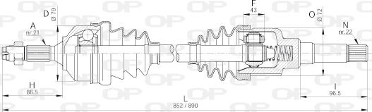 Open Parts DRS6182.00 - Arbre de transmission cwaw.fr