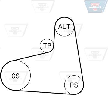 Optibelt 6 PK 906KT2 - Jeu de courroies trapézoïdales à nervures cwaw.fr