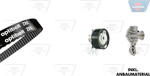 Optibelt KT 1032 W2 - Pompe à eau + kit de courroie de distribution cwaw.fr