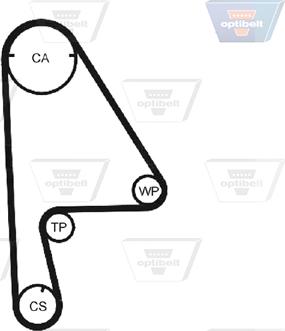 Optibelt ZRK 1163 - Courroie de distribution cwaw.fr