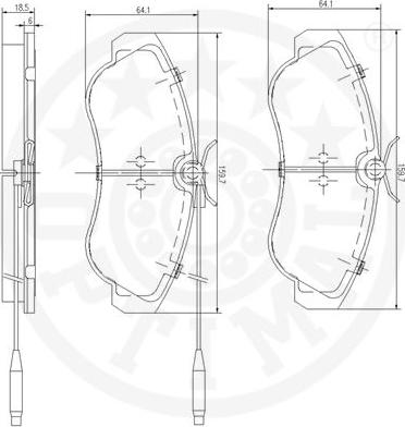 Optimal 9944 - Kit de plaquettes de frein, frein à disque cwaw.fr