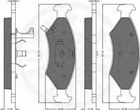 Optimal 9963 - Kit de plaquettes de frein, frein à disque cwaw.fr