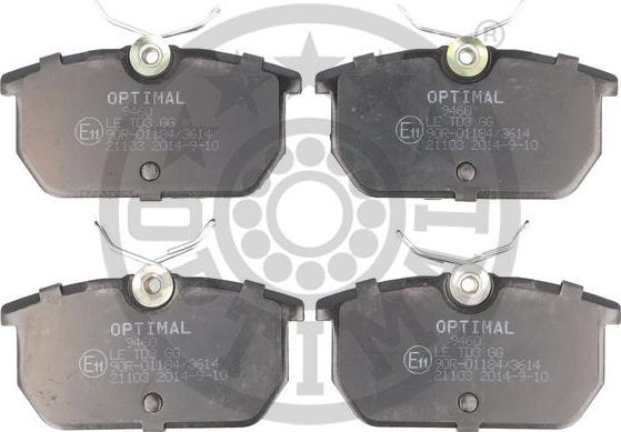 Optimal 9460 - Kit de plaquettes de frein, frein à disque cwaw.fr