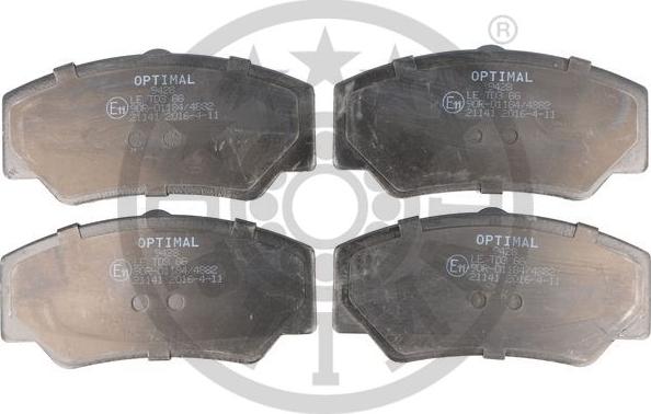 Optimal 9428 - Kit de plaquettes de frein, frein à disque cwaw.fr