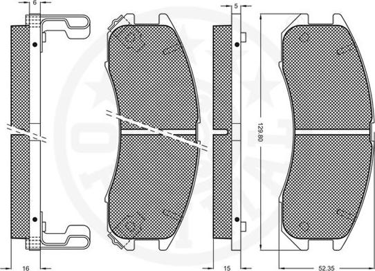 Optimal 9554 - Kit de plaquettes de frein, frein à disque cwaw.fr