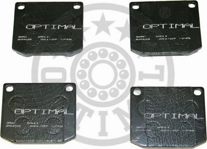 Optimal 9511 - Kit de plaquettes de frein, frein à disque cwaw.fr