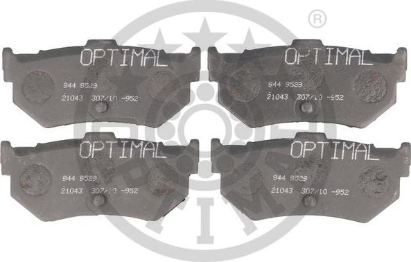 Optimal 9529 - Kit de plaquettes de frein, frein à disque cwaw.fr