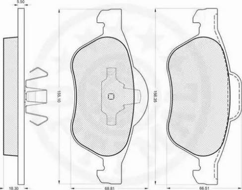 Optimal 96200 - Kit de plaquettes de frein, frein à disque cwaw.fr