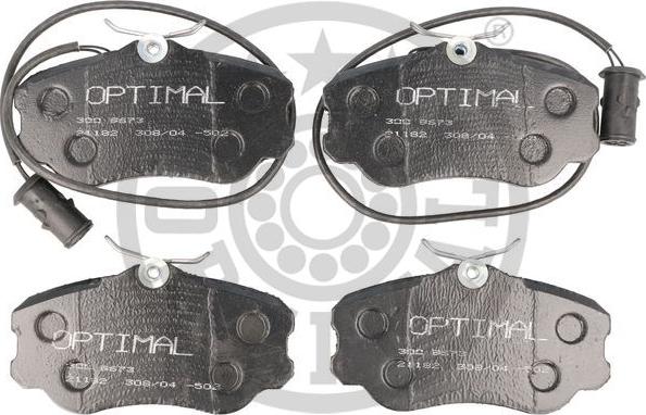 Optimal 9673 - Kit de plaquettes de frein, frein à disque cwaw.fr