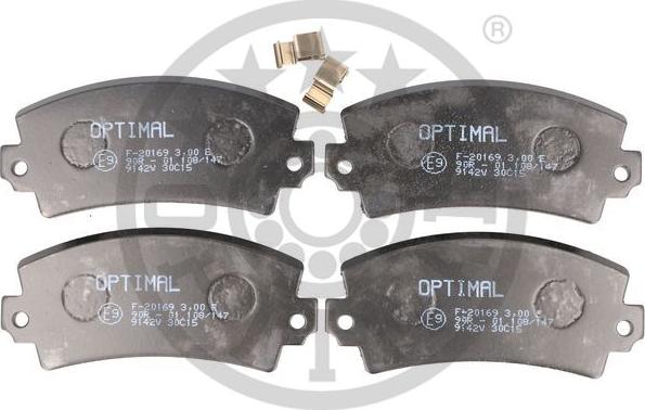 Optimal 9142A - Kit de plaquettes de frein, frein à disque cwaw.fr