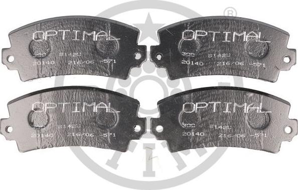 Optimal 9142V - Kit de plaquettes de frein, frein à disque cwaw.fr