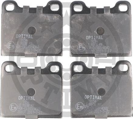 Optimal BP-09154 - Kit de plaquettes de frein, frein à disque cwaw.fr