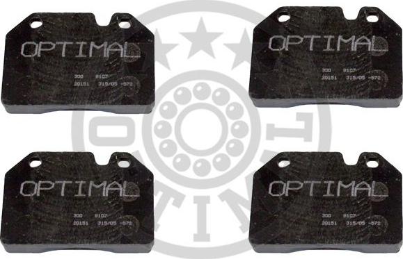 Optimal 9107 - Kit de plaquettes de frein, frein à disque cwaw.fr